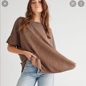 NWT Free People Winnie Sweater Tee in Black